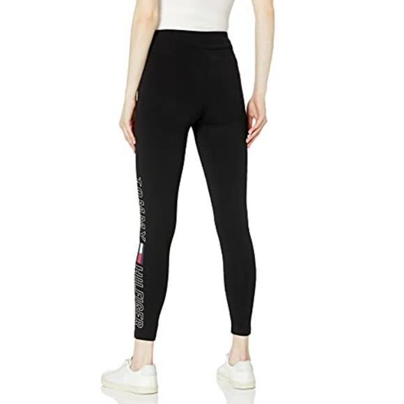 TOMMY HILFIGER SPORT Women's Performance Legging XS Black Jersey Stretch NWT - Picture 2 of 9